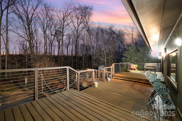 view of deck at dusk