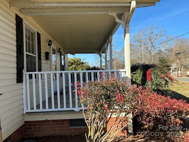 exterior space featuring covered porch