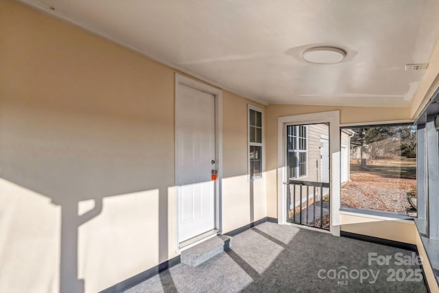 interior space featuring carpet floors