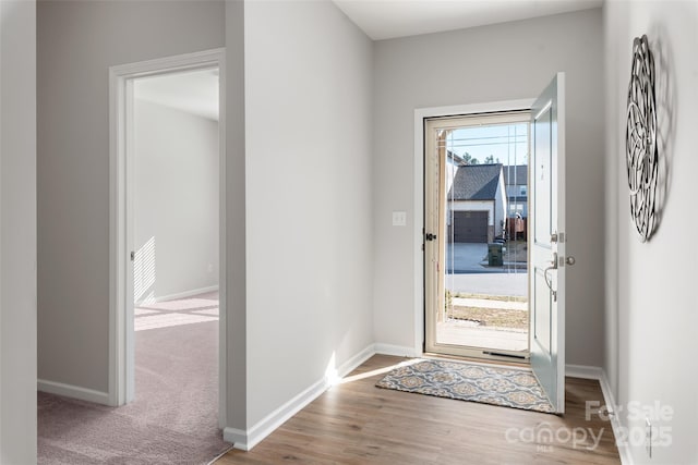 entryway with light wood-type flooring