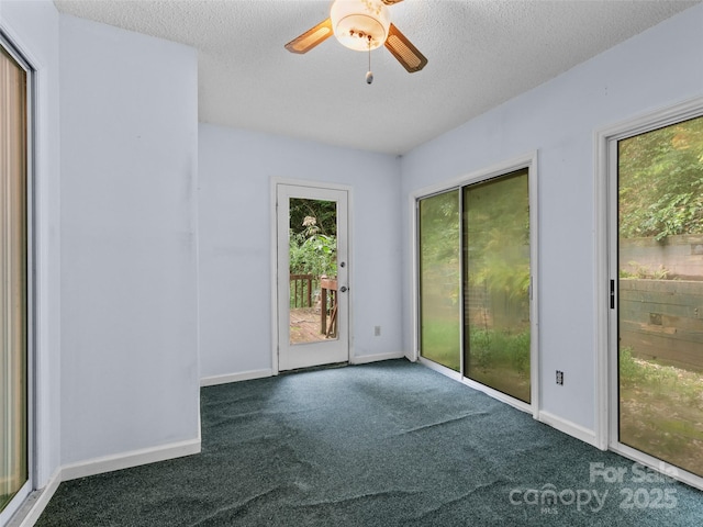 416 Hunters Glen Ln, Hendersonville, NC 28739 - carpeted spare room featuring baseboards, a ceiling fan, and a textured ceiling