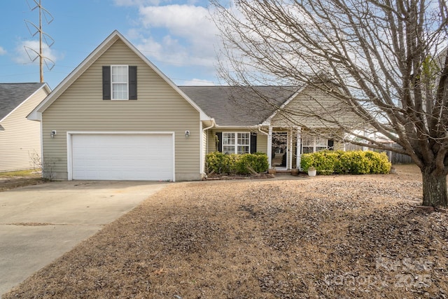 view of front of home with a garage