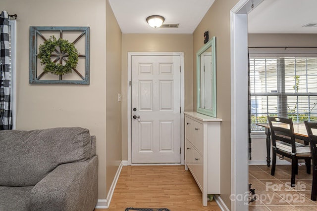 entryway featuring light hardwood / wood-style floors