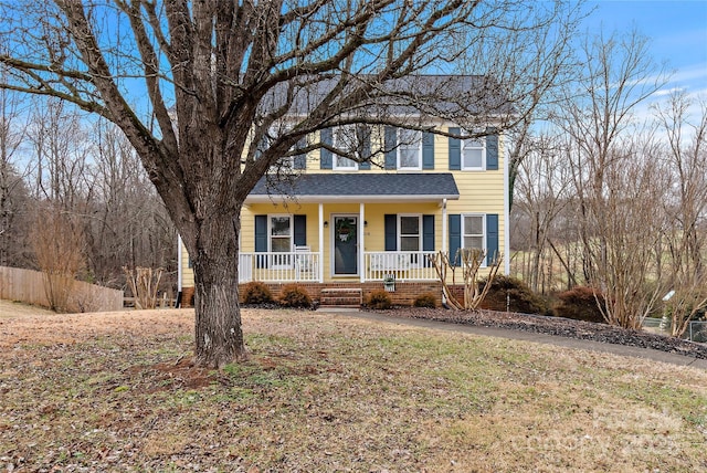 view of front of home with a porch