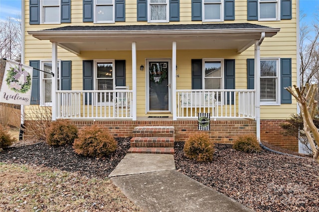 view of front facade featuring a porch