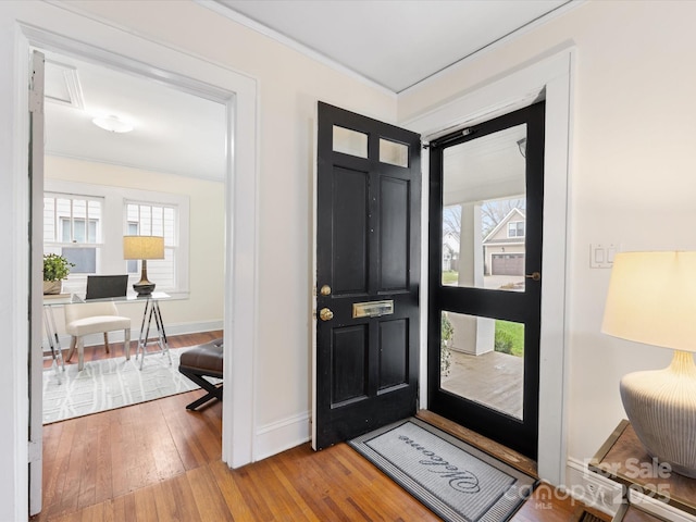 entryway featuring hardwood / wood-style flooring and a wealth of natural light