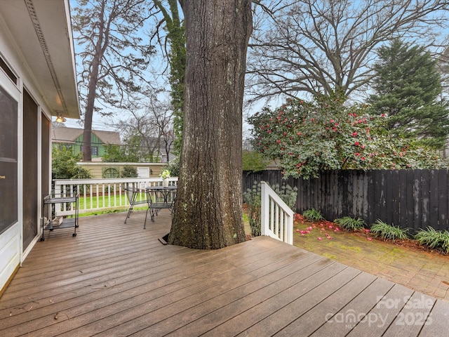 view of wooden deck