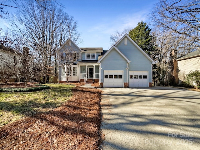 view of front property with a garage