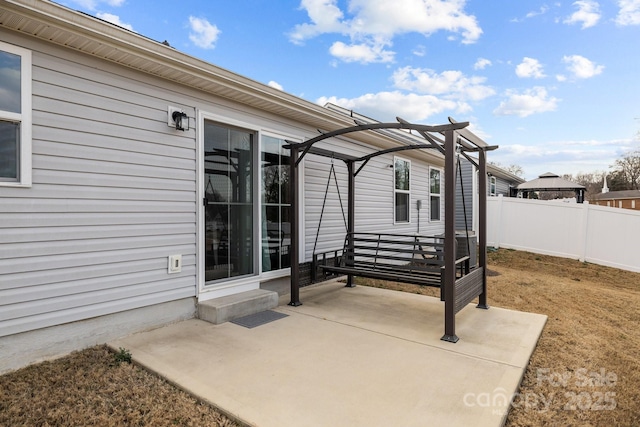 view of patio / terrace featuring a pergola