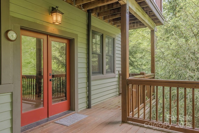 142 Allspice Ct, Tuckasegee, NC 28783 - wooden terrace featuring french doors