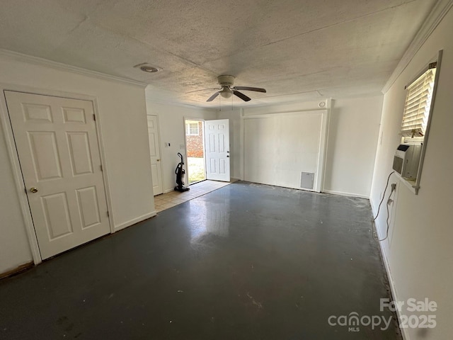 interior space featuring cooling unit and ceiling fan