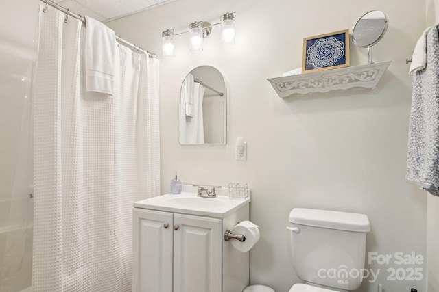 363 Luther Burbank Dr, Lake Lure, NC 28746 - bathroom featuring vanity and a shower with shower curtain