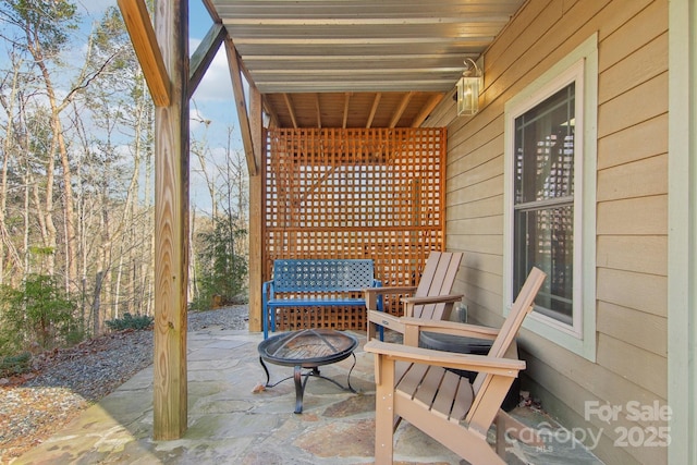 363 Luther Burbank Dr, Lake Lure, NC 28746 - view of patio with a fire pit