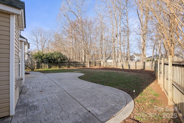 view of yard featuring a patio area