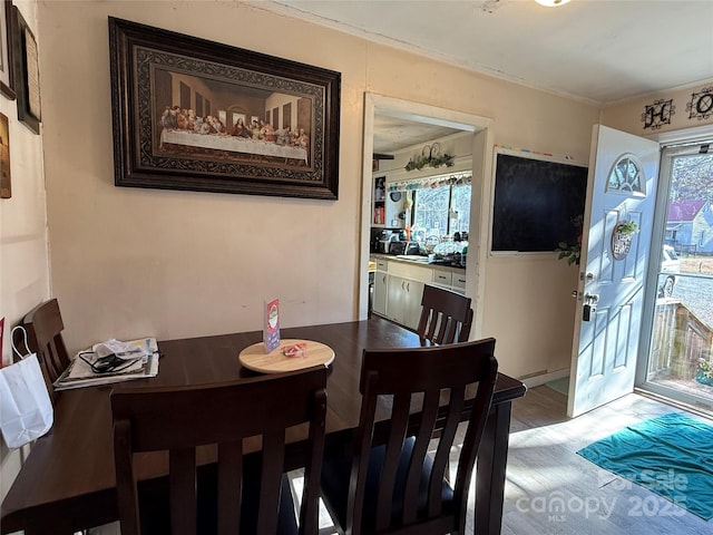 dining room with hardwood / wood-style floors