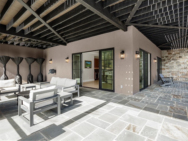 view of patio with an outdoor living space