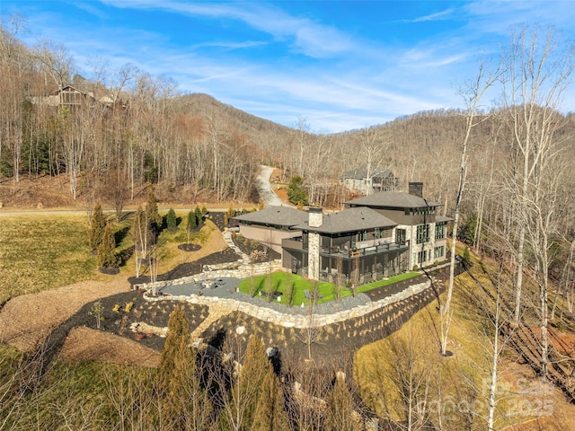 rear view of property with a mountain view