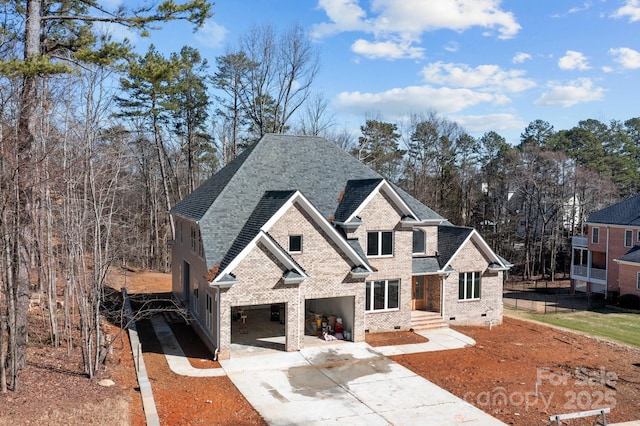 view of front of house with a garage