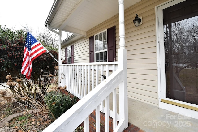 view of home's exterior with covered porch