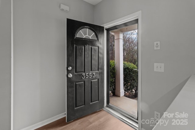 entrance foyer featuring hardwood / wood-style flooring