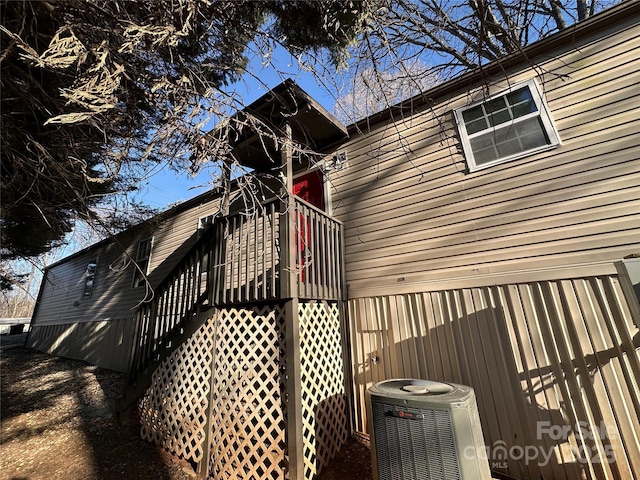 view of property exterior featuring central air condition unit