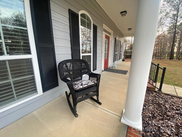 view of patio / terrace featuring covered porch