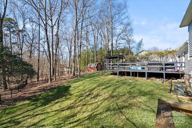 view of yard featuring a pool side deck