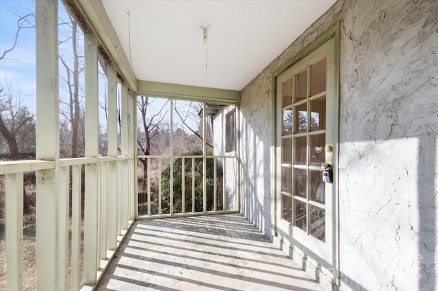 view of unfurnished sunroom