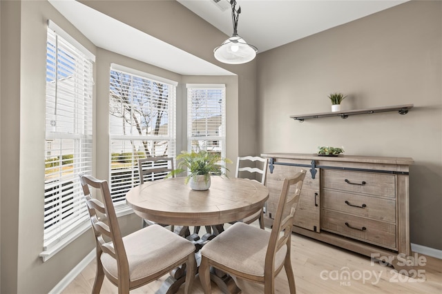 dining room with light hardwood / wood-style flooring