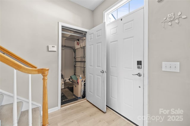 entrance foyer featuring light hardwood / wood-style flooring