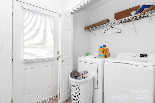 laundry area featuring separate washer and dryer