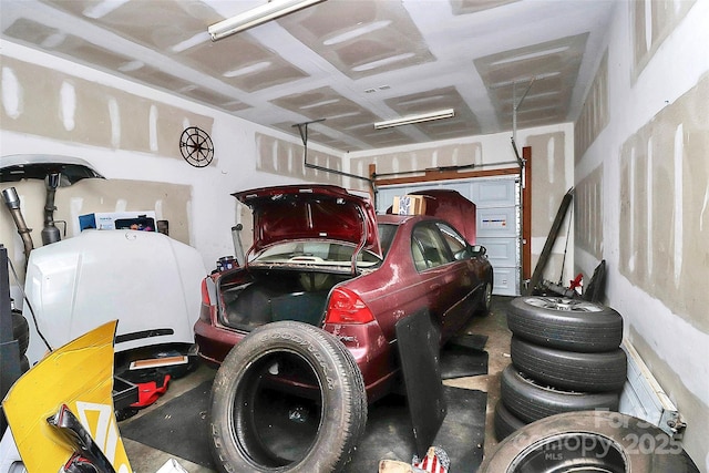 view of garage