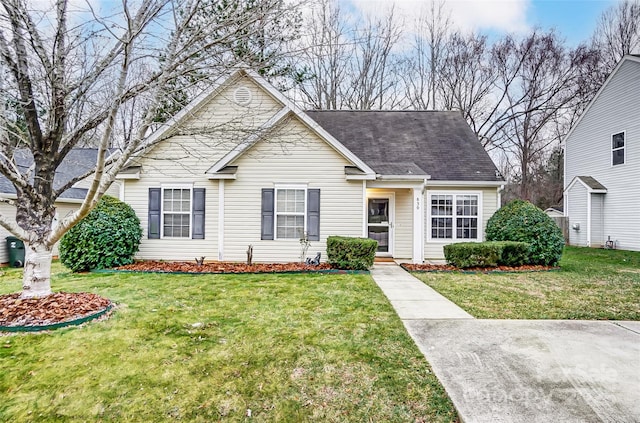 view of front of home with a front yard