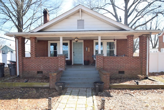 bungalow featuring covered porch