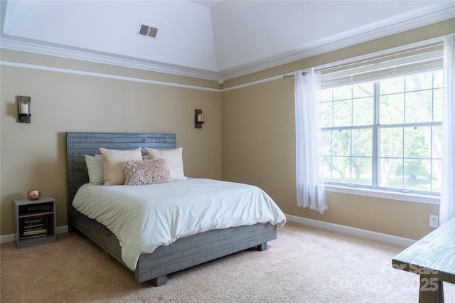 bedroom with baseboards, visible vents, and carpet floors