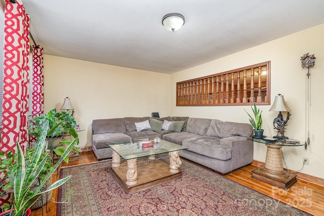 living room featuring wood-type flooring