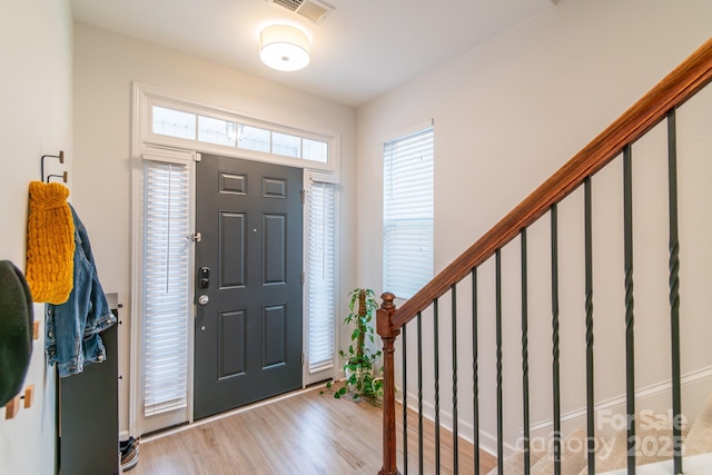 entryway featuring light hardwood / wood-style floors