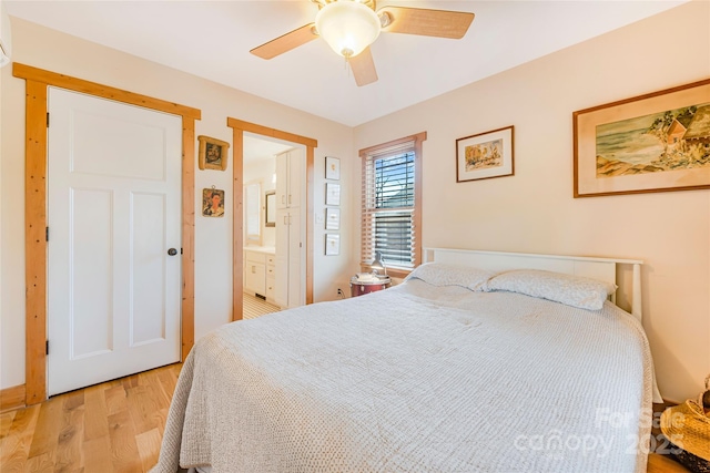 14 Drake St, Asheville, NC 28806 - bedroom with light wood finished floors and ceiling fan