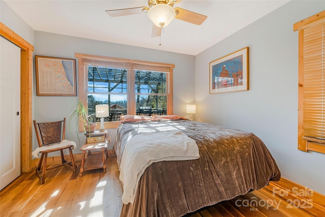14 Drake St, Asheville, NC 28806 - bedroom featuring wood finished floors and ceiling fan