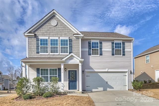 view of front of home featuring a garage