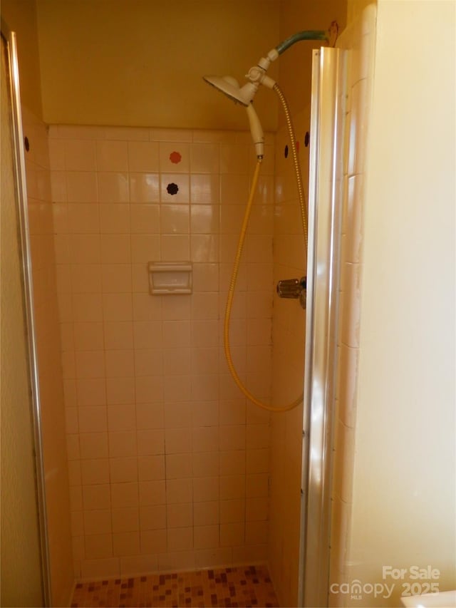 full bathroom with a shower stall