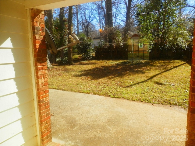 view of yard with fence