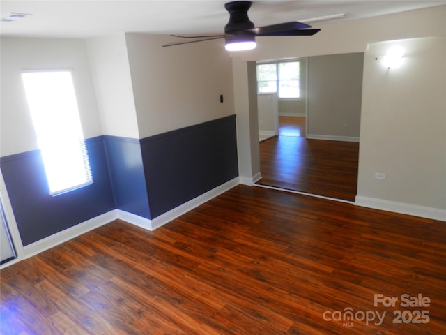 101 Colony Acres Dr, Charlotte, NC 28217 - spare room with ceiling fan, wood finished floors, and baseboards