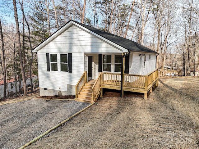 view of front of home with crawl space