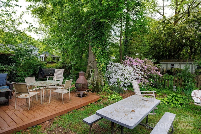 968 Waverly Ave, Rock Hill, SC 29730 - view of yard with a wooden deck and outdoor dining space