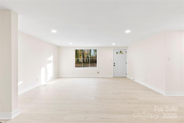 empty room featuring light wood-type flooring