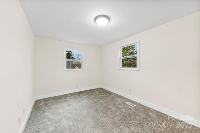 carpeted spare room featuring a healthy amount of sunlight