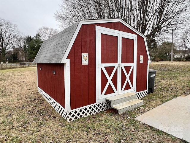 view of shed