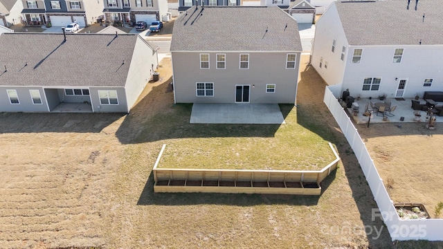 aerial view with a residential view