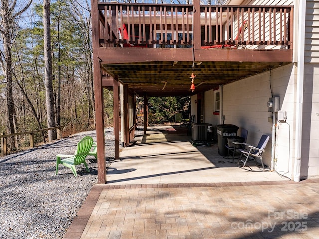 view of patio / terrace featuring central AC unit